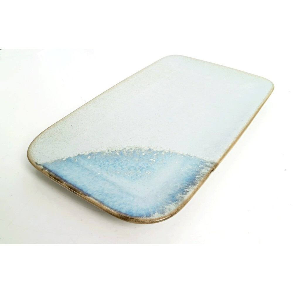 Levi Strauss Blue Stoneware Serving Tray Platter 12" Terracotta Levi's Rodeo